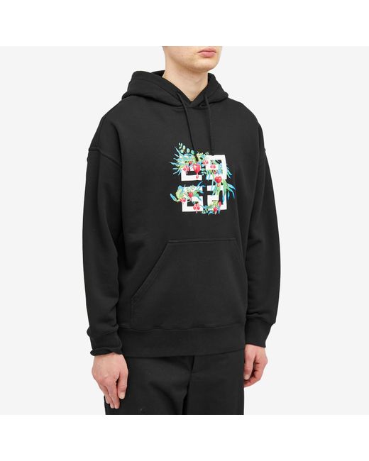 Givenchy Black Cny 4G Flower Hoodie for men