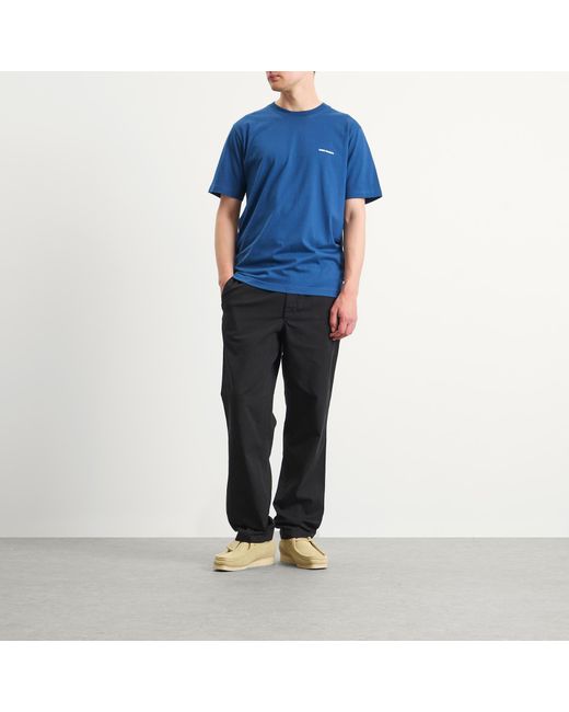Norse Projects Blue Johannes Organic Norse Logo Print T-Shirt for men