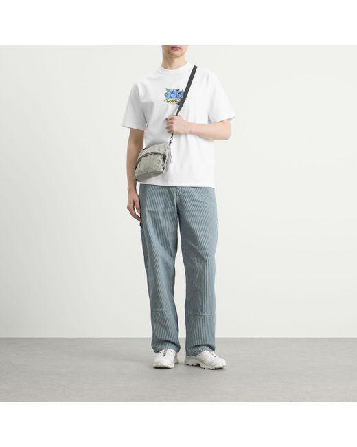 Gramicci Blue Overdyed Hickory Work Pant for men