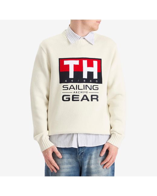 Tommy Hilfiger White Gi Sailing Crewneck Knit Sweater for men
