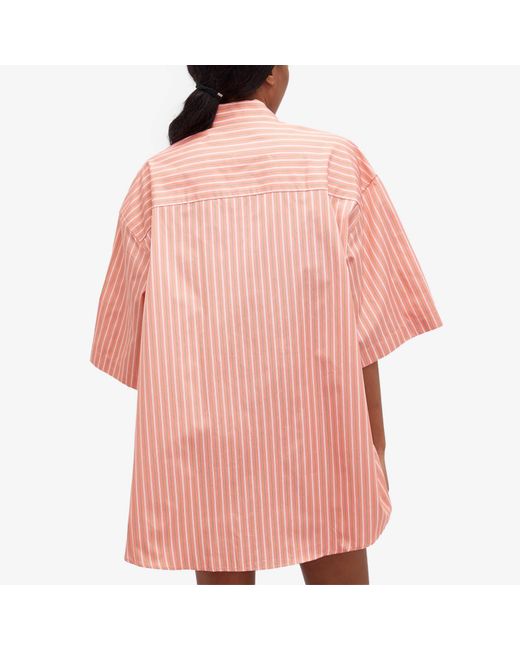 Martine Rose Pink Striped Wrap Shirt