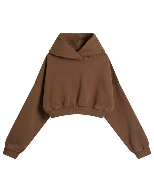 Entire studios Brown Cropped Heavy Hoodie