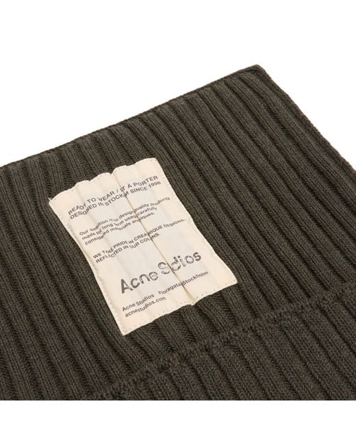 Acne Green Koton Cotton Beanie for men