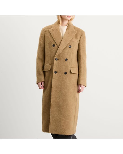 DUNST Natural Tailored Double Beasted Hairy Wool Coat