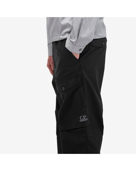 C P Company Black Ottoman Trousers for men