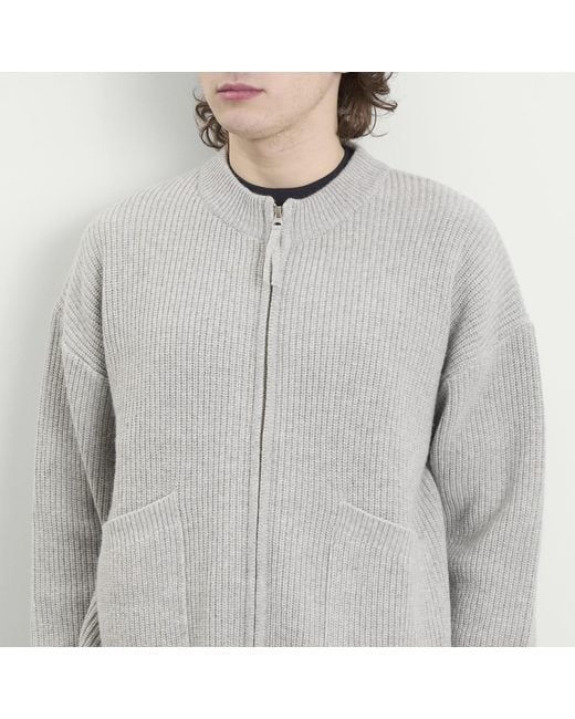 FRIZMWORKS Gray Wool Deck Zip Cardigan for men