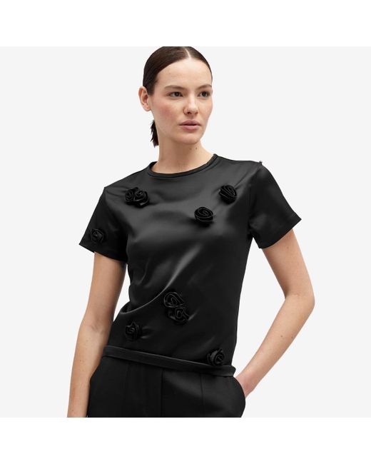 Sportmax Black Slim Fit Embroidered Top