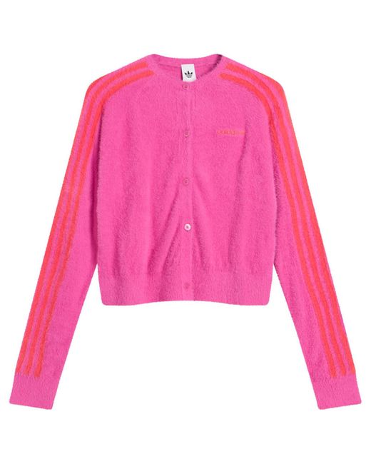 Adidas Pink Fluffy Knitted Cardigan