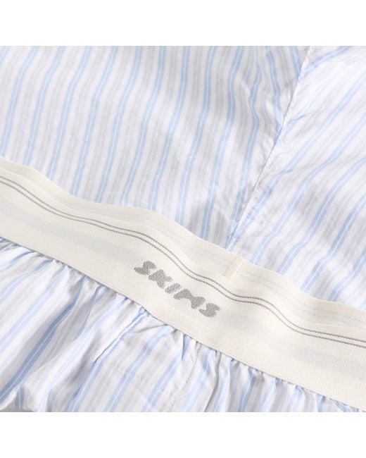 Skims Blue Logo Band Boxer for men