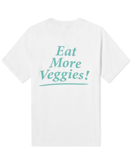 Sporty & Rich White Eat More Veggies T-Shirt