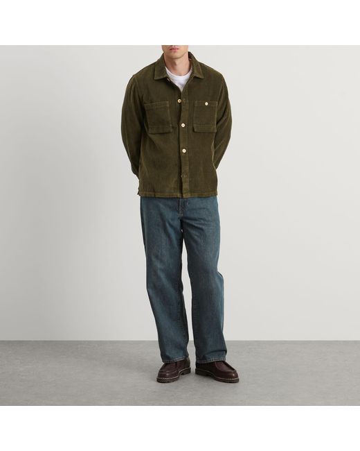 Folk Green Patch Overshirt for men
