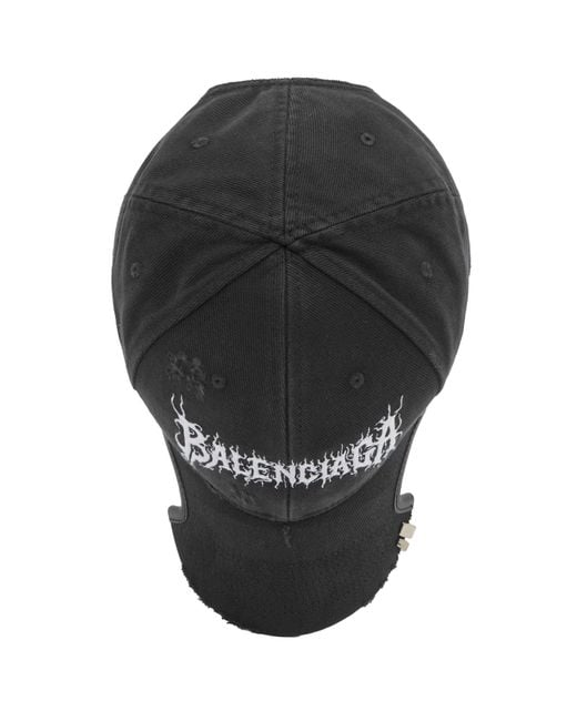 Balenciaga Black Metal Logo Cap for men