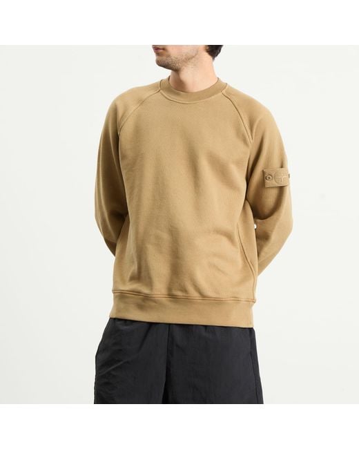 Stone Island Brown Ghost Heavy Fleece Crew Neck Sweatshirt for men