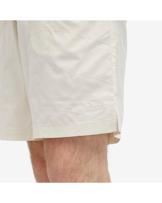 Dime White Wave Quilted Shorts for men
