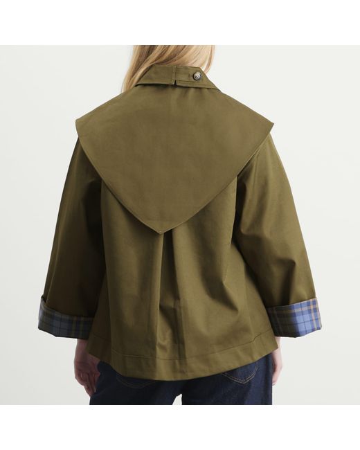 Damson Madder Green Reversible Jerry Crop Trench Coat