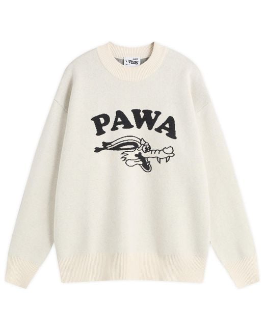 Pawa Speed Sports White Doggo Knit Sweater for men