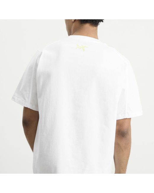 Arc'teryx White Kragg Cotton Lithographica T-Shirt for men