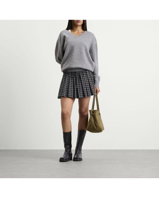 GOOD AMERICAN Black Pleated Mini Skirt
