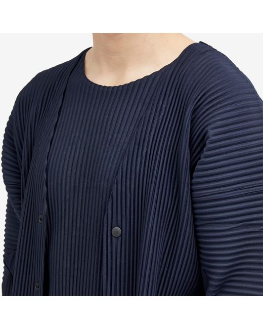 Homme Plissé Issey Miyake Blue Pleated Cardigan for men