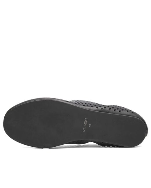 St. Agni Black Perforated Ballet Flats