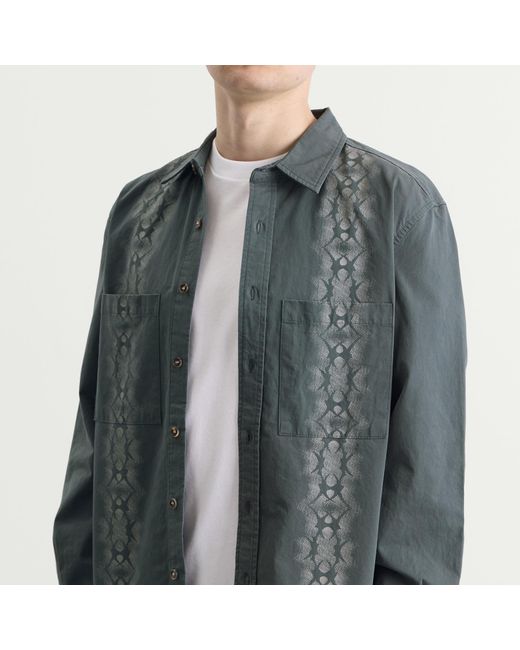 Butter Goods Gray Fade Button Up Shirt for men