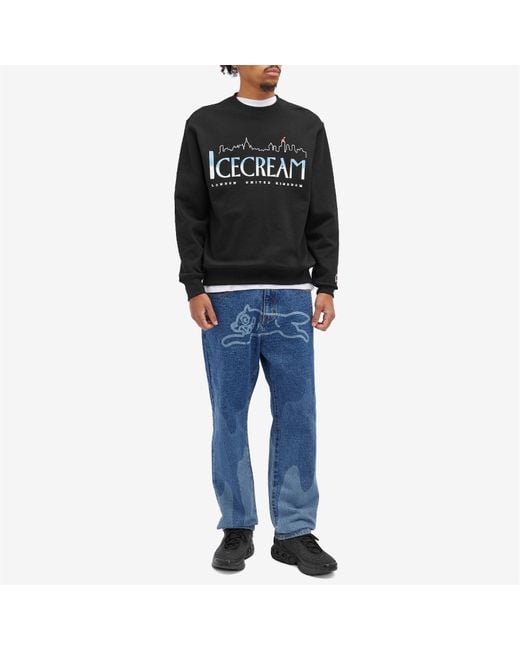 ICECREAM Black Cityscape Graphic Printed Crewneck for men