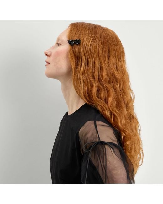 Simone Rocha Black Mini Hellebore Flower Hair Clip