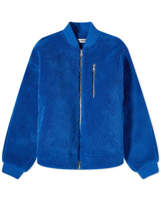 Cole Buxton Blue Fleece Bomber Jacket for men