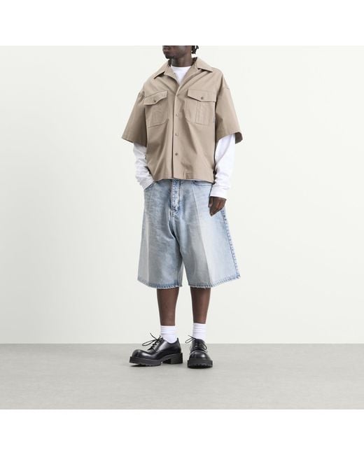 Balenciaga Blue Stay Press Vintage Denim Shorts for men