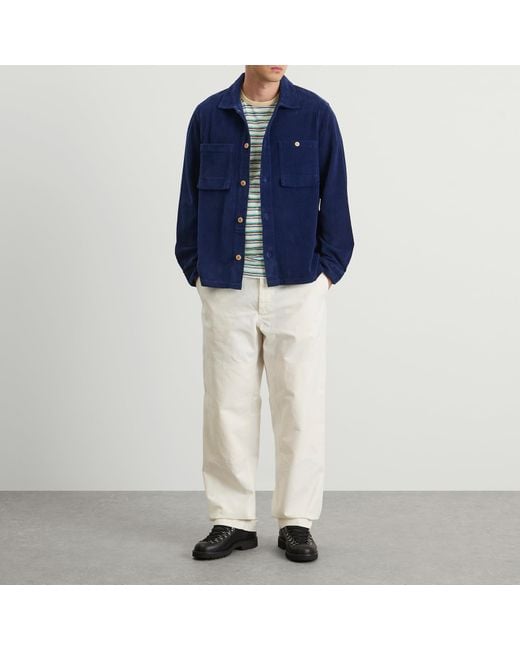 Folk Blue Patch Overshirt for men