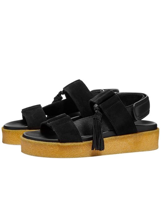 Clarks Suede Chunky Sandals in Black - Lyst