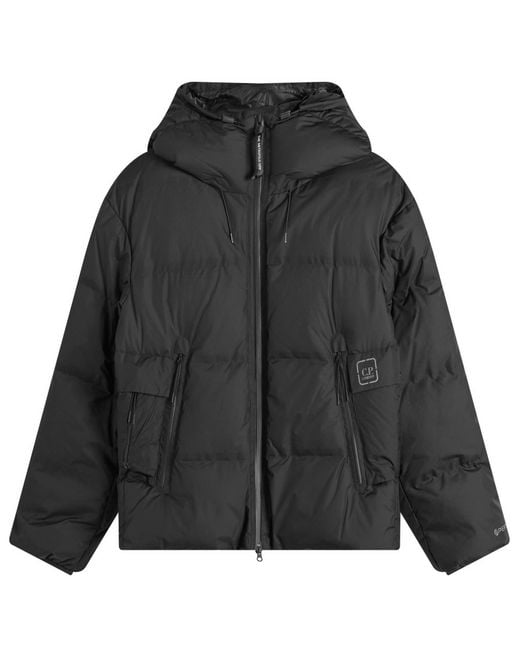 C P Company Black Metropolis Pertex Hooded Down Jacket for men