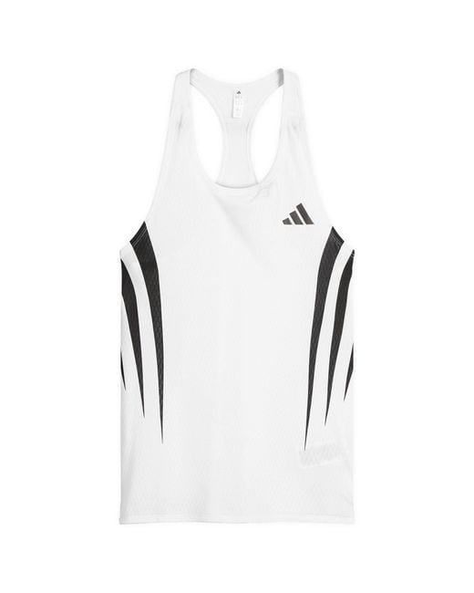 Adidas Originals White Adizero Archive Running Tank Top for men