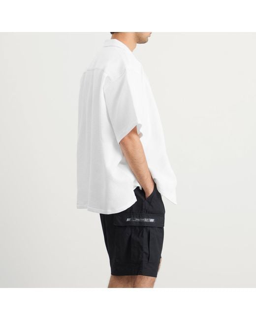 (w)taps White Cotton Ripstop Vacation Shirt for men