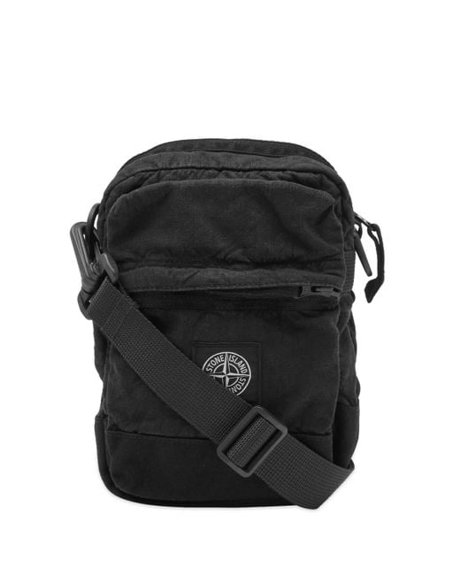 Stone Island Black Patch Pouch Bag for men