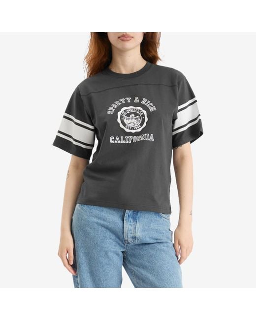 Sporty & Rich Black California Emblem Rugby T-Shirt