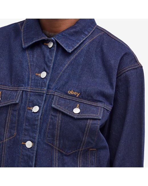 Obey Blue Juniper Oversized Trucker Jacket