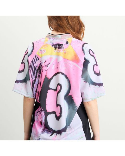 PAOLINA RUSSO Pink Sport Loose Fit Short Sleeve Top