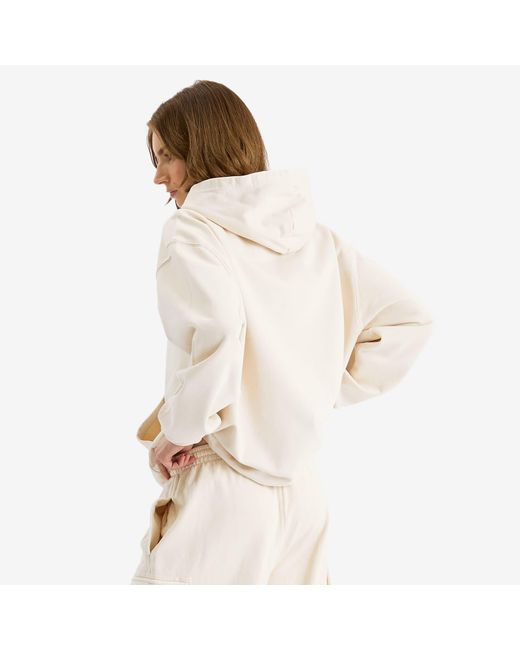 Skims White Boyfriend Fleece Pullover Hoodie