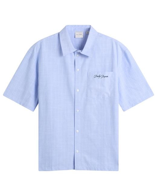 Daily Paper Blue Script Short Sleeve Shirt for men