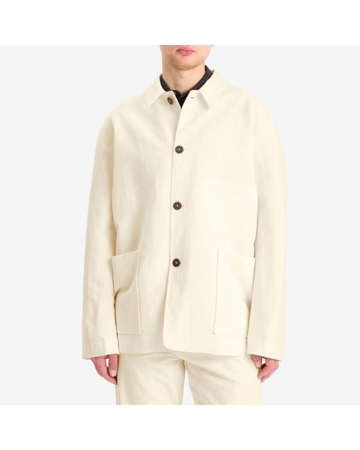 Studio Nicholson Natural Nopi Cotton Linen Shirt Jacket for men