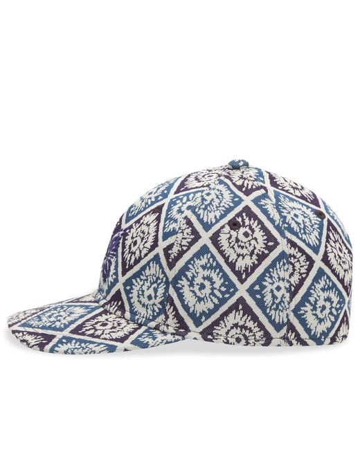 Needles Blue Jacquard Baseball Cap for men
