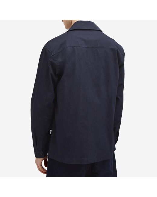 NN07 Blue Isak Chest Pocket Overshirt for men