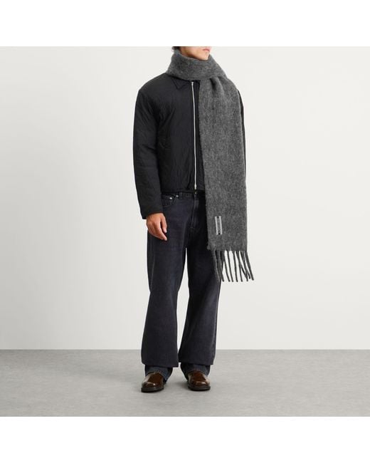 Our Legacy Gray Estate Fuzzy Alpaca Scarf for men