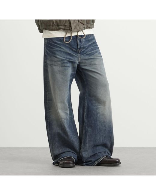 DIESEL Blue D-Rise Wide Leg Jeans for men
