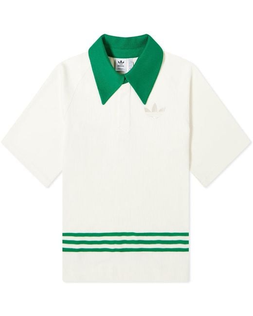Adidas Green Adicolor 70s Knit Polo Shirt