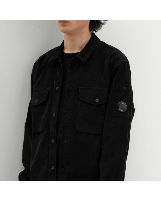 C P Company Black Corduroy Overshirt for men