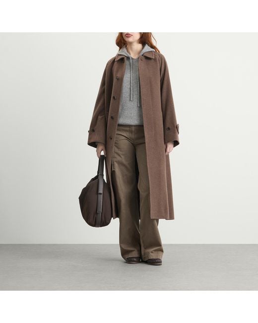 AURALEE Mosser Soutien Collar Coat in Brown | Lyst UK