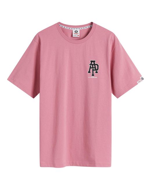 Aape By A Bathing Ape Pink Aape Ap Logo T-Shirt for men