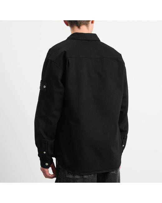 Stone Island Bull Denim-Tc Overshirt in Black for Men | Lyst